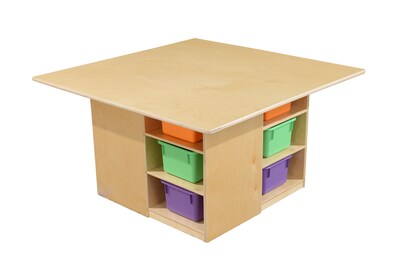 Wood Designs Cubby Table with (12) Assorted Pastel Trays (85003AP)