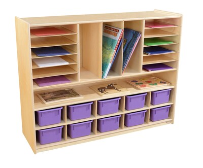 Wood Designs Multi-Storage with 10 Purple Trays (990202PP)