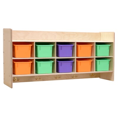 Contender™ Wall Hanging Storage with (10) Assorted Pastel Trays - Assembled (C51403APF)