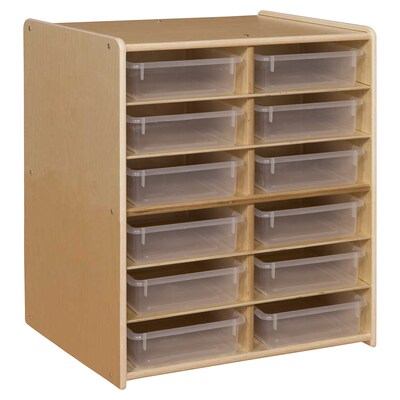 Contender™ 12 Letter Tray Cubby Storage with Translucent Trays - Assembled (C990659CTF)