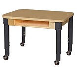 Wood Designs Mobile Classroom High Pressure Laminate Desk with Adjustable Legs 14-19, Maple (HPL182