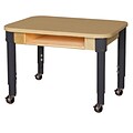 Wood Designs Mobile Classroom High Pressure Laminate Desk with Adjustable Legs 14-19, Maple (HPL1824DA1217C6)
