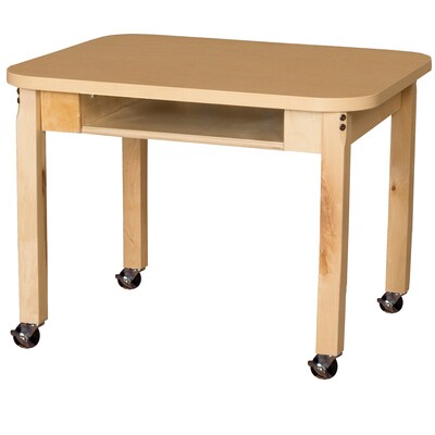 Wood Designs Mobile Classroom High Pressure Laminate Desk with Hardwood Legs- 24