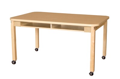 Wood Designs Mobile Two Seater High Pressure Laminate Desk with Hardwood Legs- 14