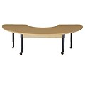 Wood Designs Mobile 22 x 64 Half Circle High Pressure Laminate Table with Adjustable Legs 14-19 (HPL2264HA1217C6)