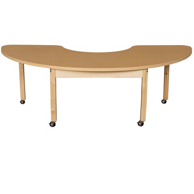 Wood Designs Mobile 22 x 64 Half Circle High Pressure Laminate Table with Hardwood Legs 16 (HPL2264HCRC16C6)