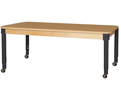 Wood Designs Mobile 30 x 72 Rectangle High Pressure Laminate Table with Adjustable Legs 20-31 (HPL3072A1829C6)
