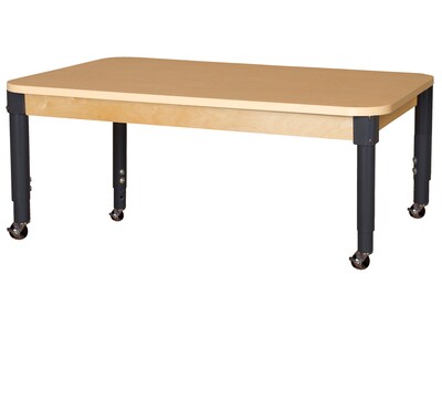Wood Designs Mobile 36 x 60 Rectangle High Pressure Laminate Table with Adjustable Legs 14-19