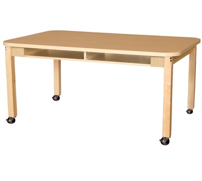 Wood Designs Mobile 36 x 60 Four Seater High Pressure Laminate Desk with Hardwood Legs- 22