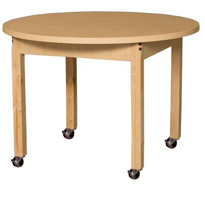 Wood Designs Mobile 36 Round High Pressure Laminate Table with Hardwood Legs- 29 (HPL36RND29C6)