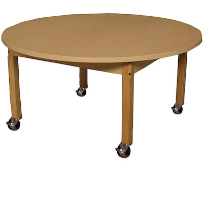 Wood Designs Mobile 48 Round High Pressure Laminate Table with Hardwood Legs- 18 (HPL48RND18C6)