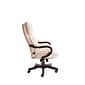 Serta Big and Tall Bonded Leather Executive Office Chair with Upgraded Wood Accents, Inspired Ivory (CHR200059)