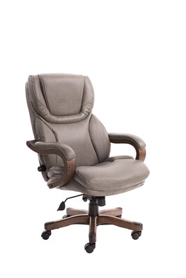 Serta Big and Tall Ergonomic Faux Leather Executive Big & Tall Chair, 350 lb. Capacity, Brown (43506
