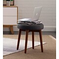 Elle Decor Penelope Round Tufted Stool, Dark Graphite (OTMPENGRPL02)