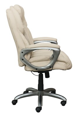 Serta Works My Fit Bonded Leather Executive Office Chair with 360 Motion Support, Inspired Ivory (CHR200063)