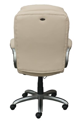 Serta Works My Fit Bonded Leather Executive Office Chair with 360 Motion Support, Inspired Ivory (CHR200063)