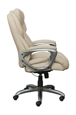Serta Works My Fit Bonded Leather Executive Office Chair with Tailored Reach, Inspired Ivory (CHR200064)