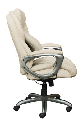 Serta Works My Fit Bonded Leather Executive Office Chair with Tailored Reach, Inspired Ivory (CHR200064)