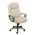Serta Works My Fit Bonded Leather Executive Office Chair with Active Lumbar Support, Inspired Ivory (CHR200065)