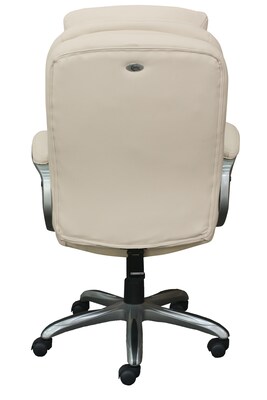Serta Works My Fit Bonded Leather Executive Office Chair with Active Lumbar Support, Inspired Ivory (CHR200065)