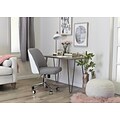 ELLE Decor Maia Fabric Two-Tone Task Chair, Light Gray/White (CHR200019)
