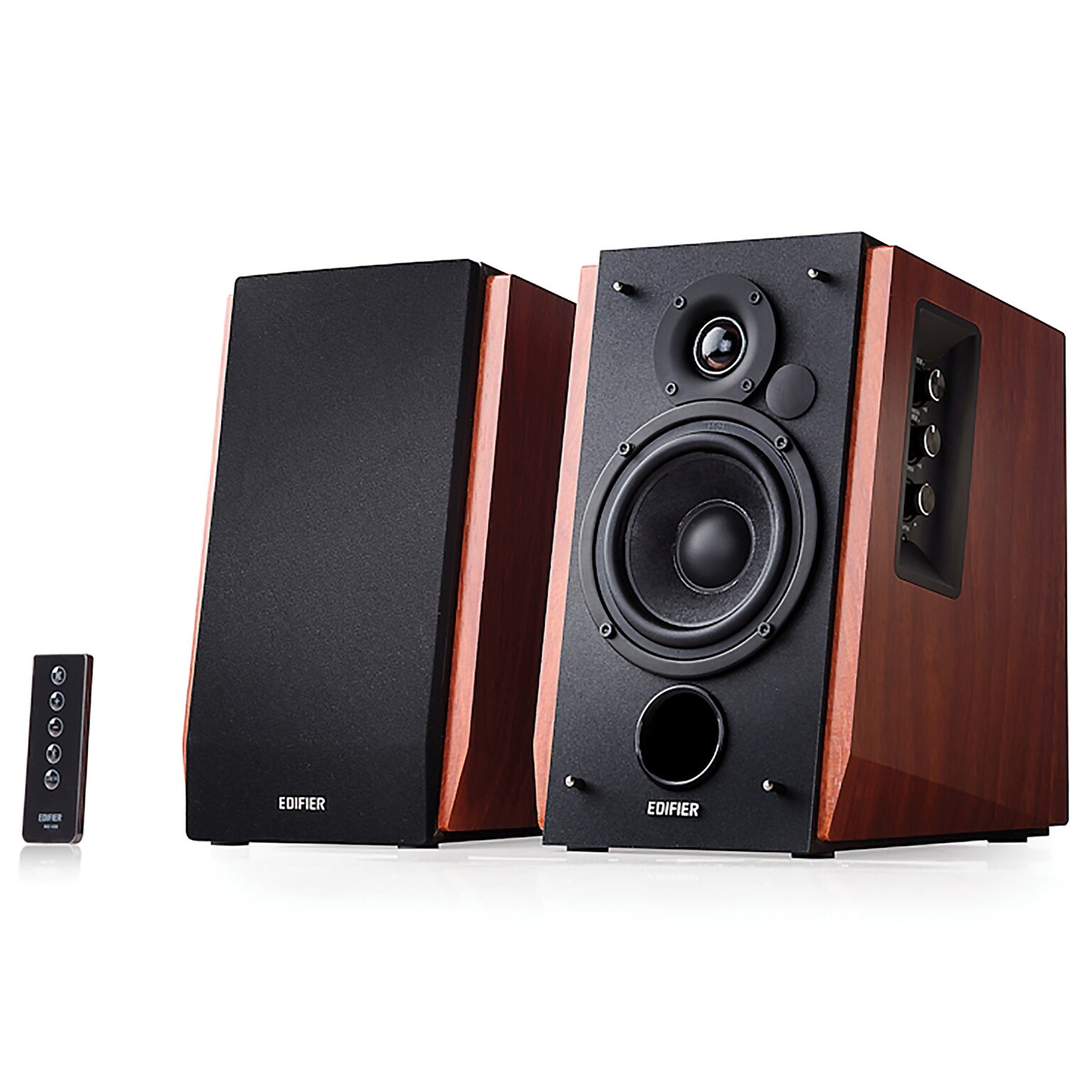 Edifier R1700BT 66-Watt-RMS Amplified Bluetooth Bookshelf Speaker System, Brown (4001352)