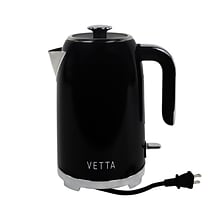 VETTA Stainless Steel Retro Electric Kettle with Strix Controller, 1.75-Qt., Black (VTM-1701RBK)