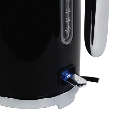 Mega Chef Glass/Stainless Steel Electric Tea Kettle, 1.8 Liter,  Black/Silver (93596270M)