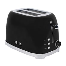 VETTA 2-Slice Extra-Wide-Slot Retro Toaster, Black (VTS-201RBK)