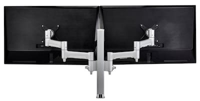 Atdec Adjustable Dual Monitor Arm for Flat/Curved Monitors up to 32", Silver (AWMS-2-4640-F-S)