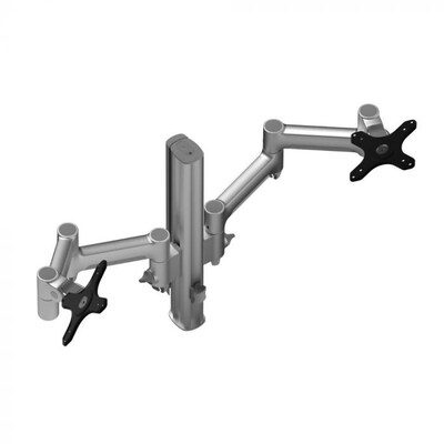 Atdec Adjustable Dual Monitor Arm for Flat/Curved Monitors up to 32", Silver (AWMS-2-4640-F-S)