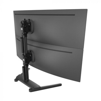 Atdec Adjustable Heavy Duty Dual Vertical Monitor Mount for Monitors Up to 55", Black (AWMS-2-BT75-FS-B)