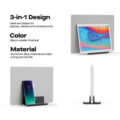 Mobile Pixels Inc. Vertical Stand for 0.63 to 1.61 Laptops, Black (MPX1141001P01)