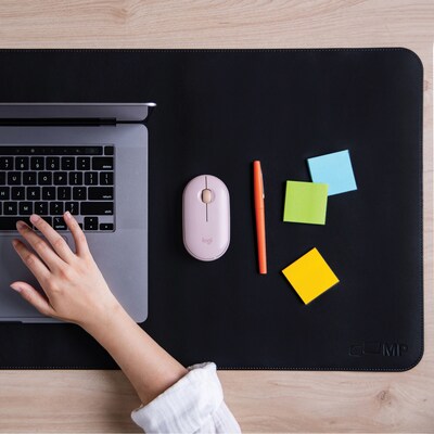 Mobile Pixels Inc. Anti-Slip PU Leather Desk Pad, 31.5" x 15.75", Graphite Black (115-1001P01)