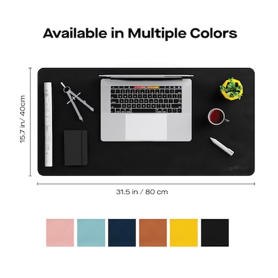 Mobile Pixels Inc. Anti-Slip PU Leather Desk Pad, 31.5 x 15.75, Graphite Black (115-1001P01)