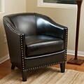 Noble House Roseanne Bonded Leather Club Chair Black Single (260819)