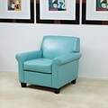 Noble House Walters Bonded Leather Side Chair Teal Single (258617)