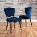 Noble House Galloway New Velvet Dining Chair Navy blue (Set of 2) (299874)