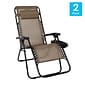 Flash Furniture Celestial Folding Reclining Lounge Chair, Brown, 2 Pack (2GM103122SSB)