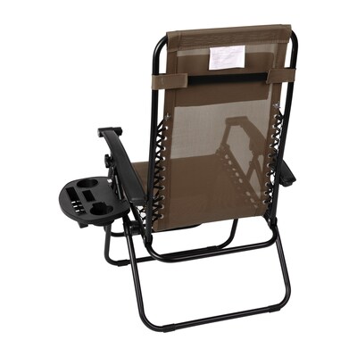 Flash Furniture Celestial Folding Reclining Lounge Chair, Brown, 2 Pack (2GM103122SSB)