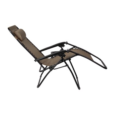 Flash Furniture Celestial Folding Reclining Lounge Chair, Brown, 2 Pack (2GM103122SSB)
