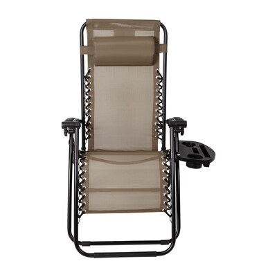 Flash Furniture Celestial Folding Reclining Lounge Chair, Brown, 2 Pack (2GM103122SSB)