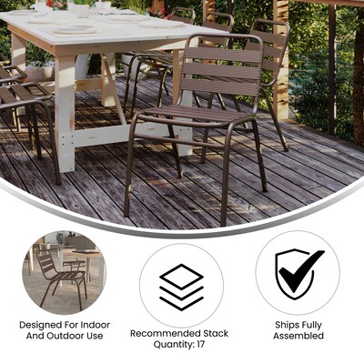 Flash Furniture Lila Indoor-Outdoor Restaurant Stack Chair, Bronze (TLH015CBZ)