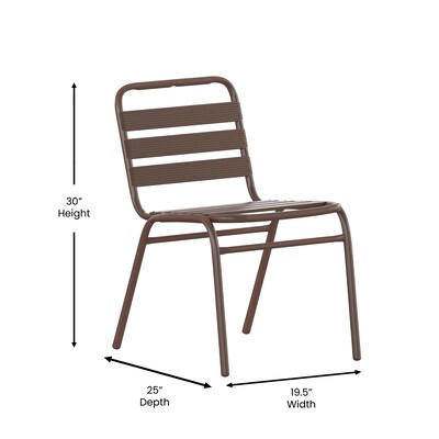 Flash Furniture Lila Indoor-Outdoor Restaurant Stack Chair, Bronze (TLH015CBZ)