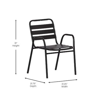 Flash Furniture Lila Indoor-Outdoor Restaurant Stack Chair, Black (TLH018CBK)