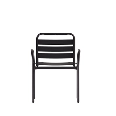 Flash Furniture Lila Indoor-Outdoor Restaurant Stack Chair, Black (TLH018CBK)