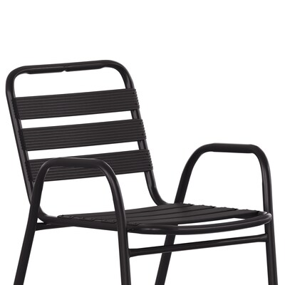 Flash Furniture Lila Indoor-Outdoor Restaurant Stack Chair, Black (TLH018CBK)