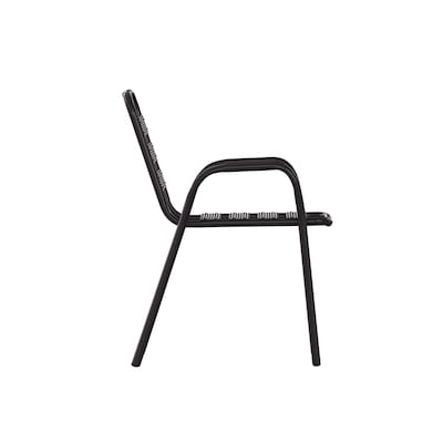 Flash Furniture Lila Indoor-Outdoor Restaurant Stack Chair, Black (TLH018CBK)