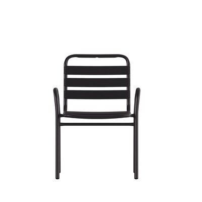 Flash Furniture Lila Indoor-Outdoor Restaurant Stack Chair, Black (TLH018CBK)