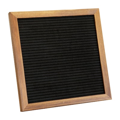 Flash Furniture Gracie Felt Letter Board with Letters, 10" x 10", Torched Wood/Black Felt (HGWAFB10TORCH)